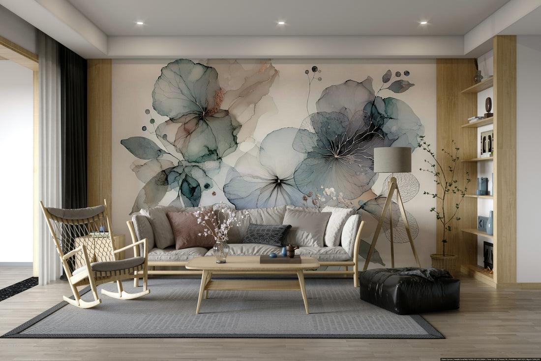Dreamy Florals Wall Mural - Modern Flower Wall Decor