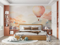 Close up of Dreamy Balloon Journey Wall Mural texture and clouds.