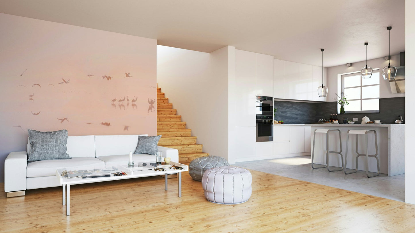 Captures the essence of a serene dawn landscape.
