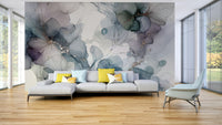 Close up of Dreamy Petals Wall Mural showing soft watercolor textures.