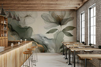 Botanical wallpaper for walls with soft garden theme

