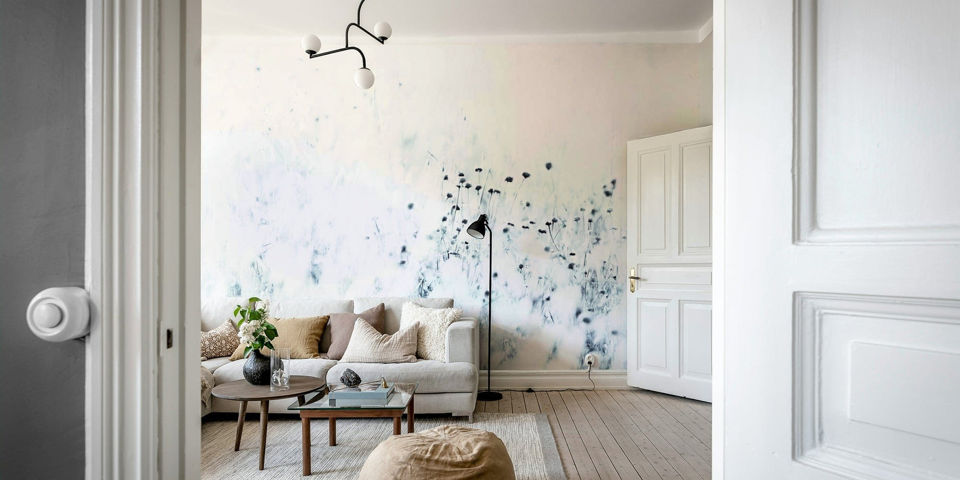 A serene Syrian thistle wall mural for your decor.

