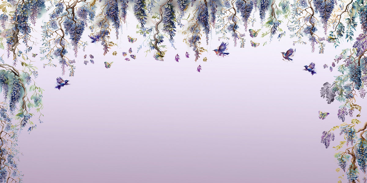 Wisteria Romance Purple Wallpaper Pindals in your room — zoomed