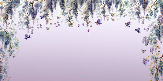 Wisteria romantik lila tapet väggmålningar