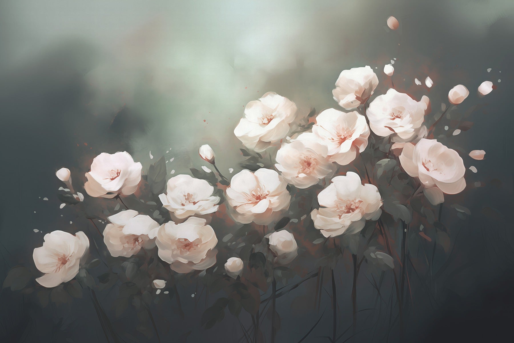 Fond de papier peint de roses blanches in your room — zoomed