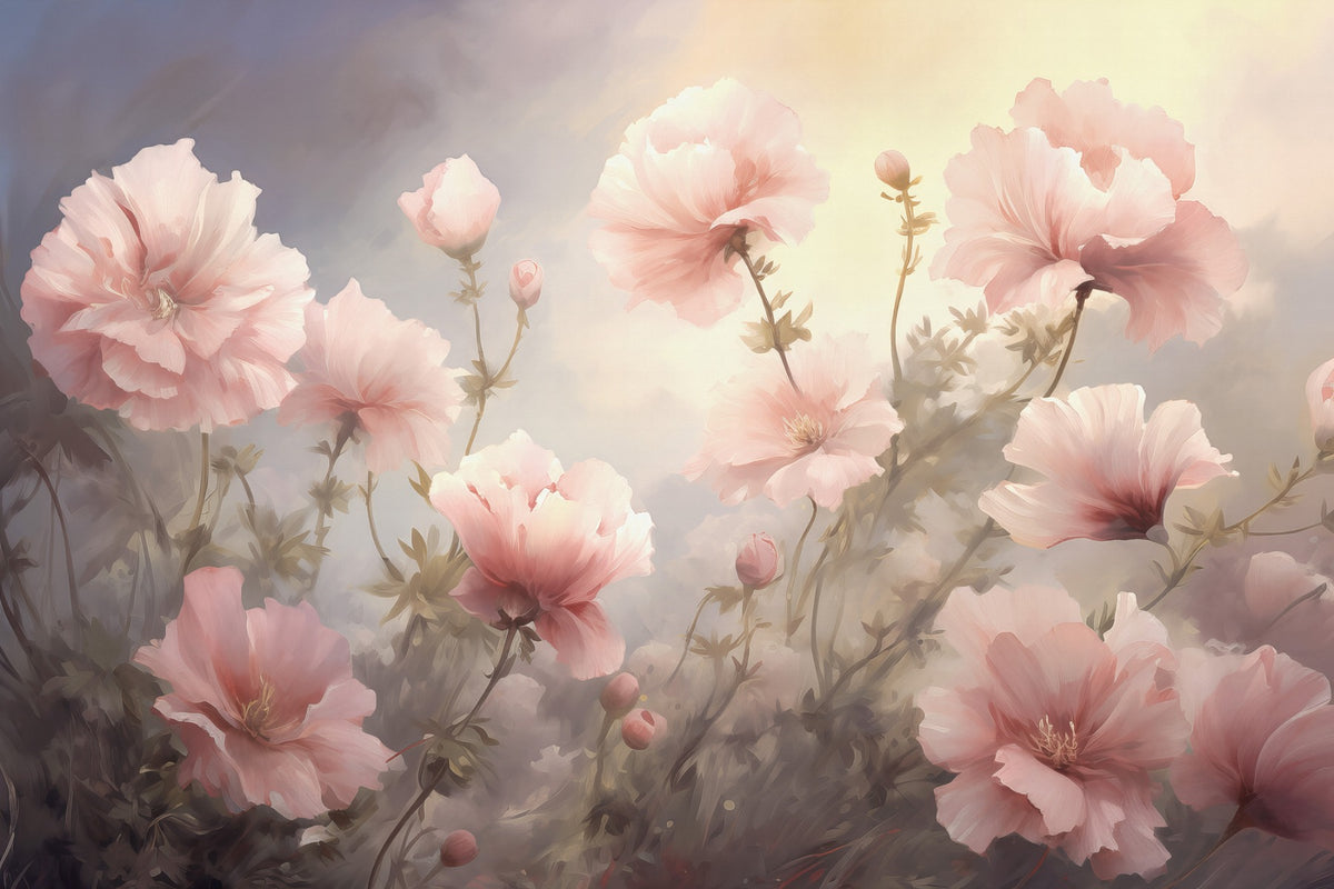 Papier peint de fleur rose godetia murale in your room — zoomed