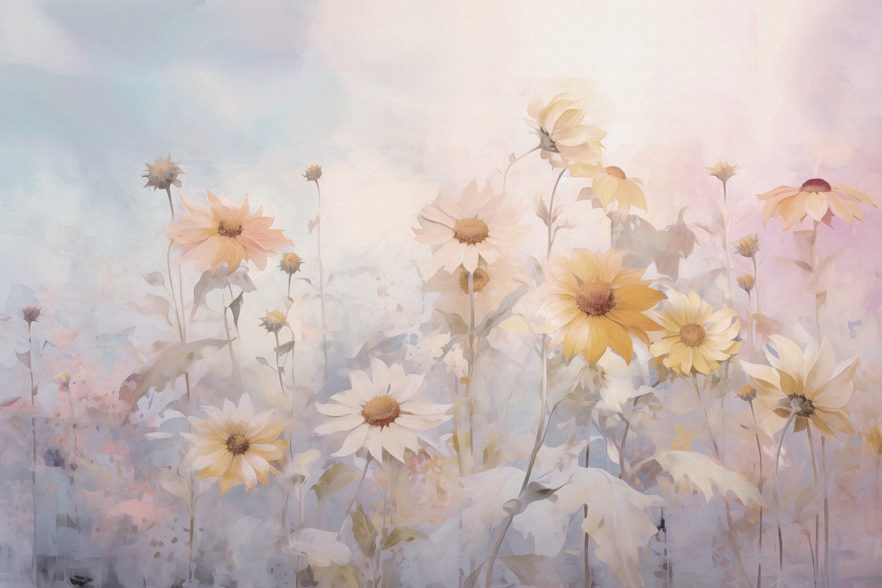 Farbenfrohe Ringelblumenblumen -Tapeten Wandbilder