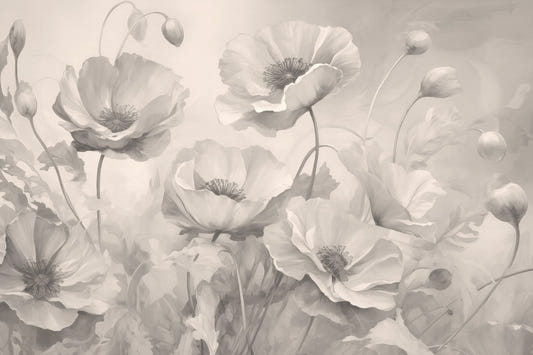灰色の花の皮とスティックの壁紙