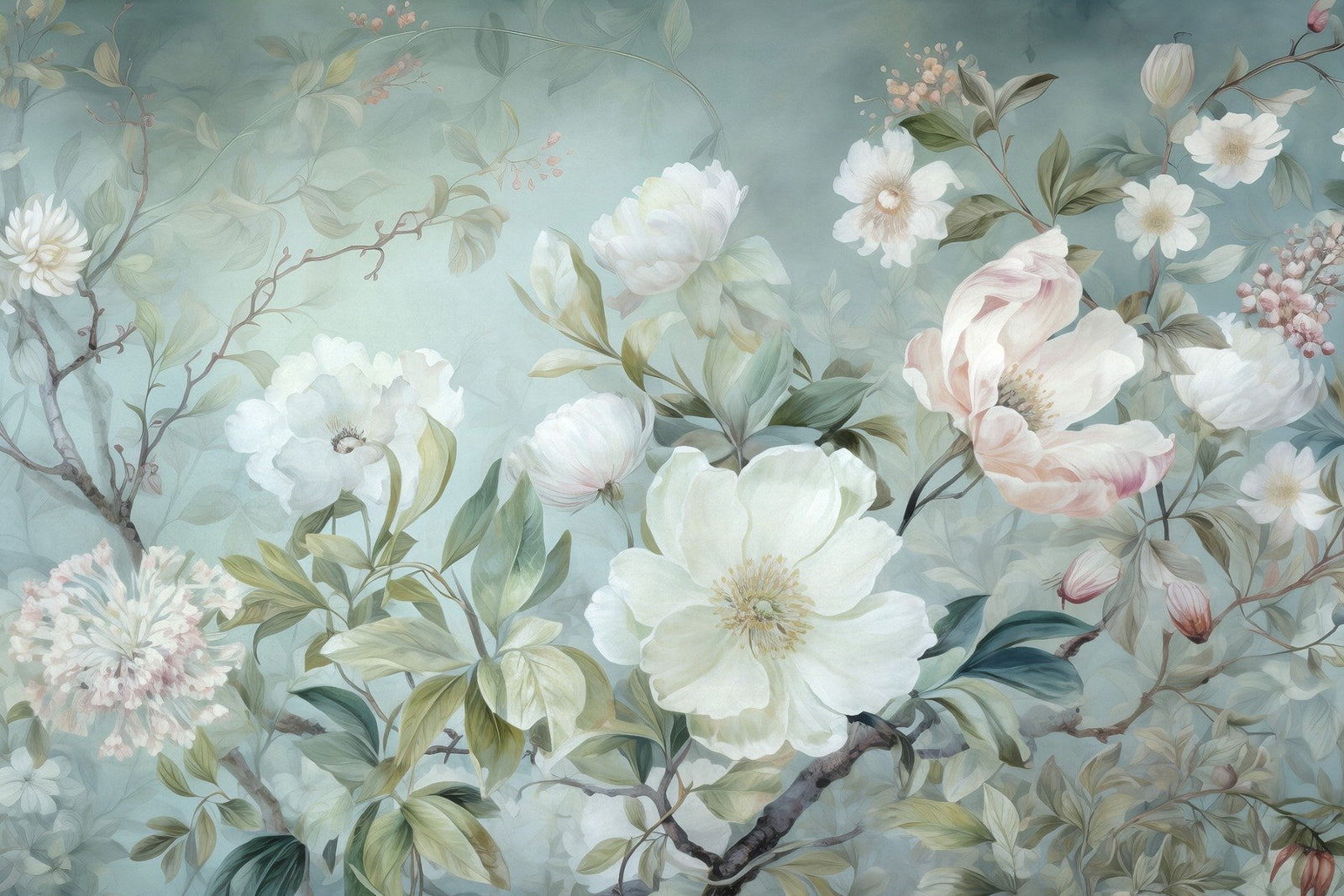 Blütengrüne Blumenwallpaper Wandbilder blühen