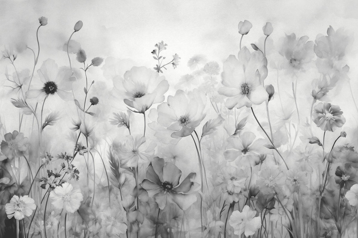 Spring Grey Flower Wallpaper For Walls in your room — zoomed