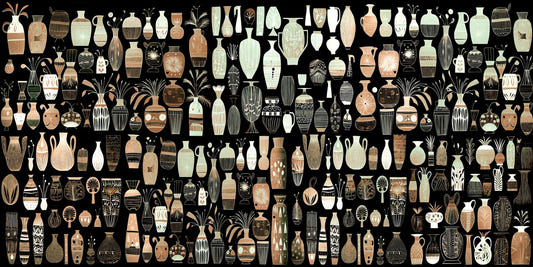 Holzschnitt Vase Design Wallpaper Wandbilder