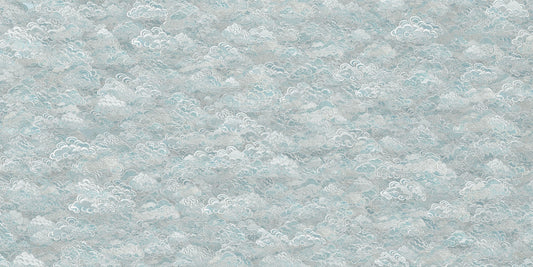 Clouds Baby Blue and White Wallpaper Murals