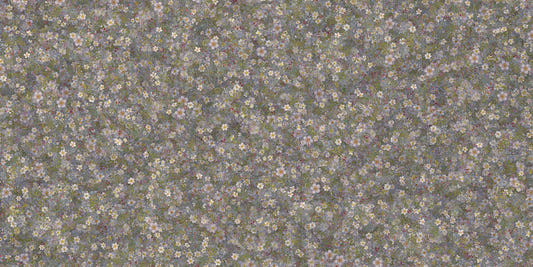 Embroidery Wild Flowers Lila White Wallpaper Murals
