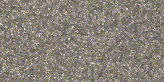 Broderie fleurs sauvages lila papier peint blanc