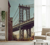 Vintage aesthetic DUMBO Dawn mural for modern decor.
