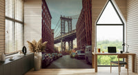 Iconic bridge design DUMBO Dawn wallpaper installation art.