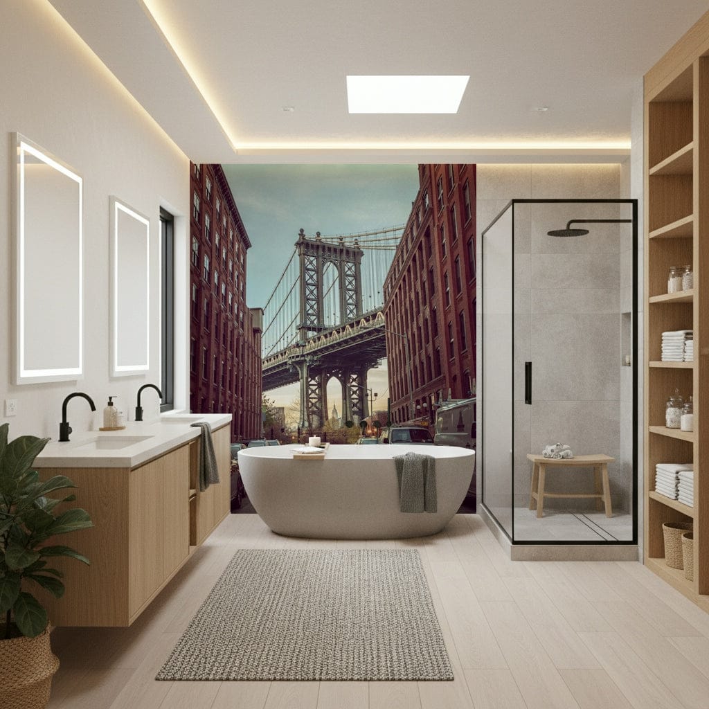 Brick buildings cars DUMBO Dawn print wall decoration.