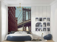 DUMBO Dawn wallpaper wall mural Brooklyn street view.