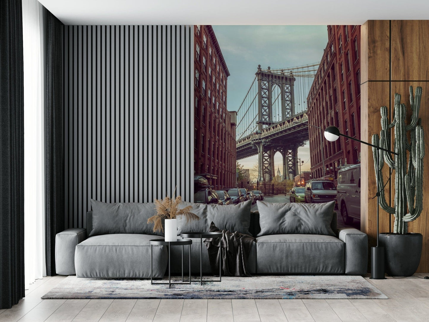 Historic district view DUMBO Dawn wall mural office.