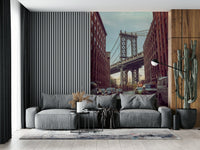 Historic district view DUMBO Dawn wall mural office.