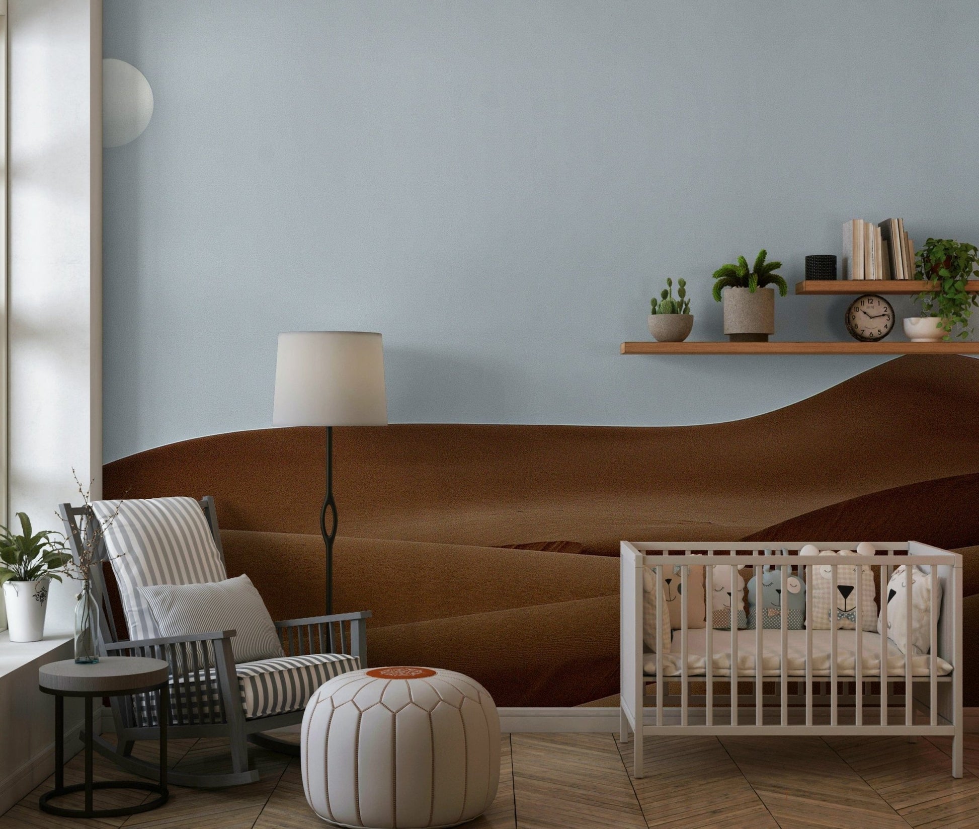 Geometric Dunes Under the Sun pattern, terracotta wall art.