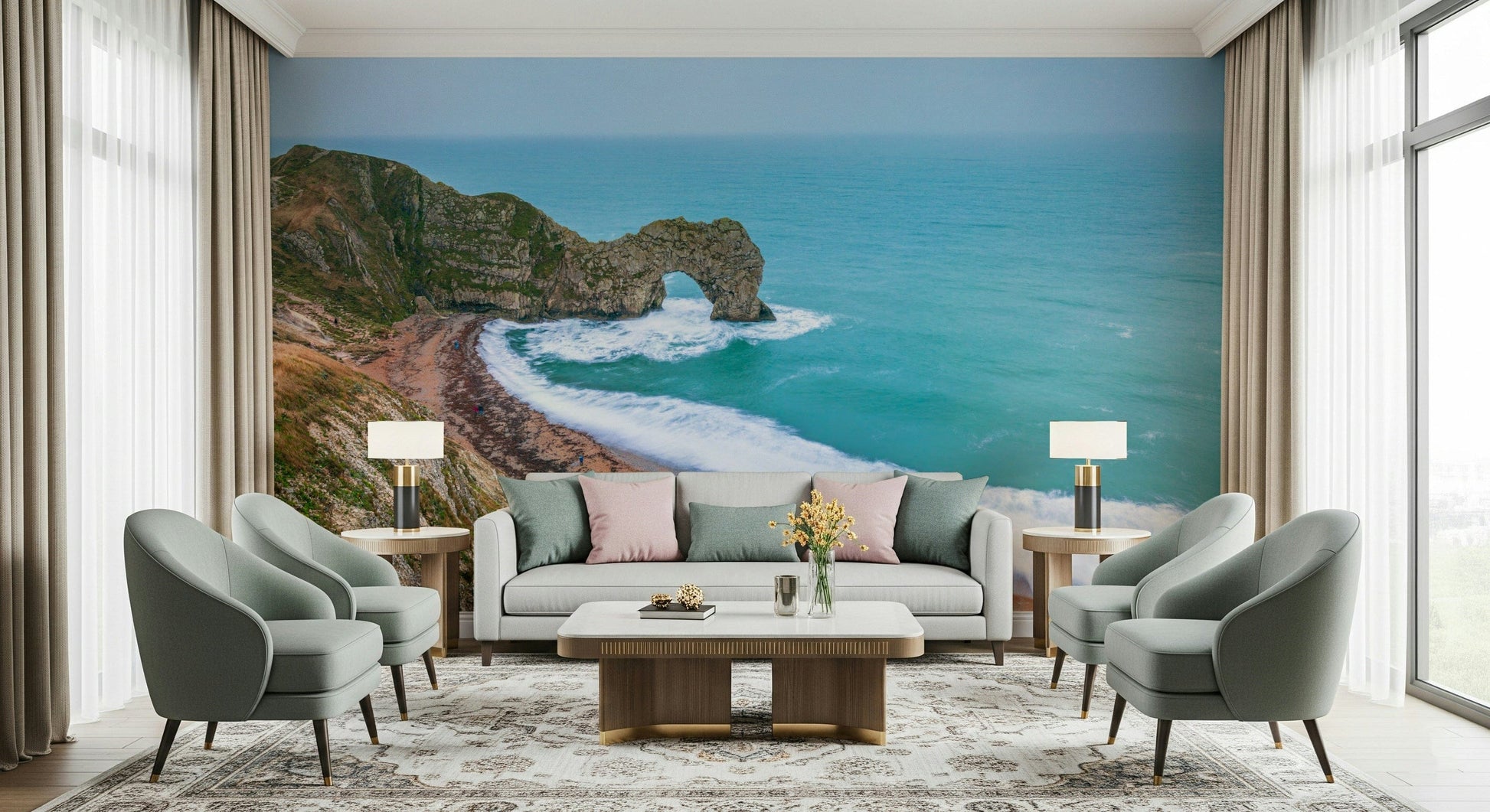 Sunny beach view wall decor suitable for apartment living