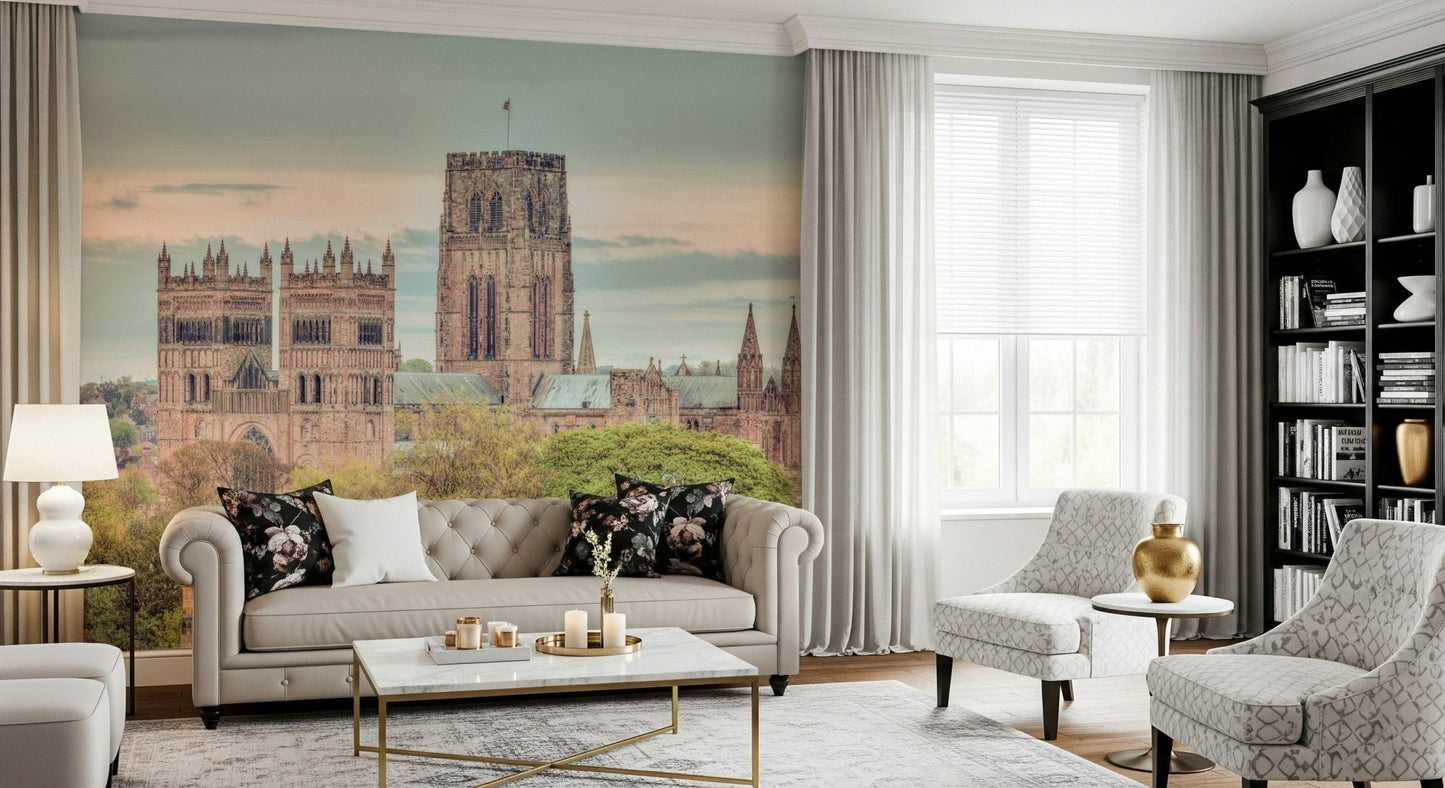Beautiful old Durham Cathedral wall paper scene