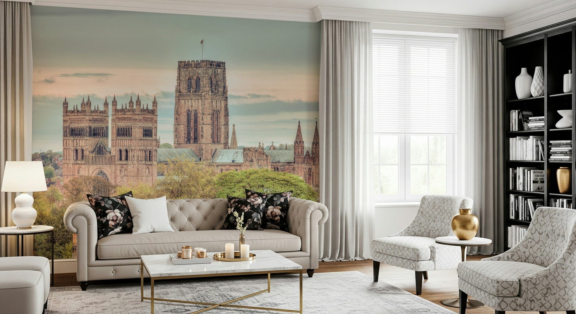 Beautiful old Durham Cathedral wall paper scene