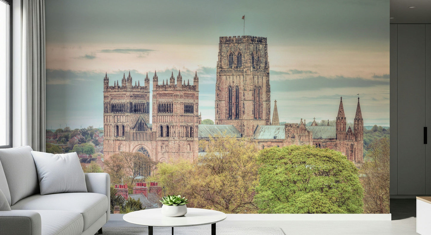 Ancient stone view of Durham Cathedral wallpaper
