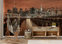 The image shows a sweeping panoramic view of the iconic skyscrapers.

