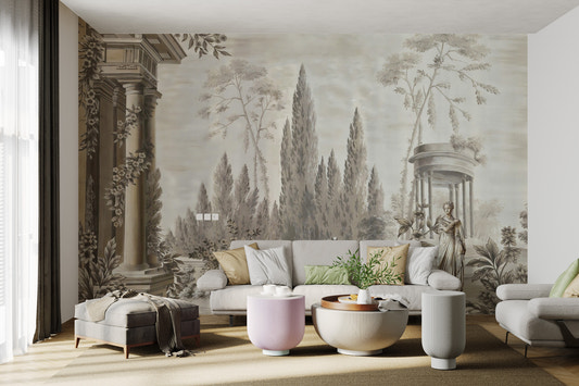 Murales di sfondi forti forestali oscuri