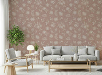 Soft pink Dusty Rose Blooms wallpaper for walls