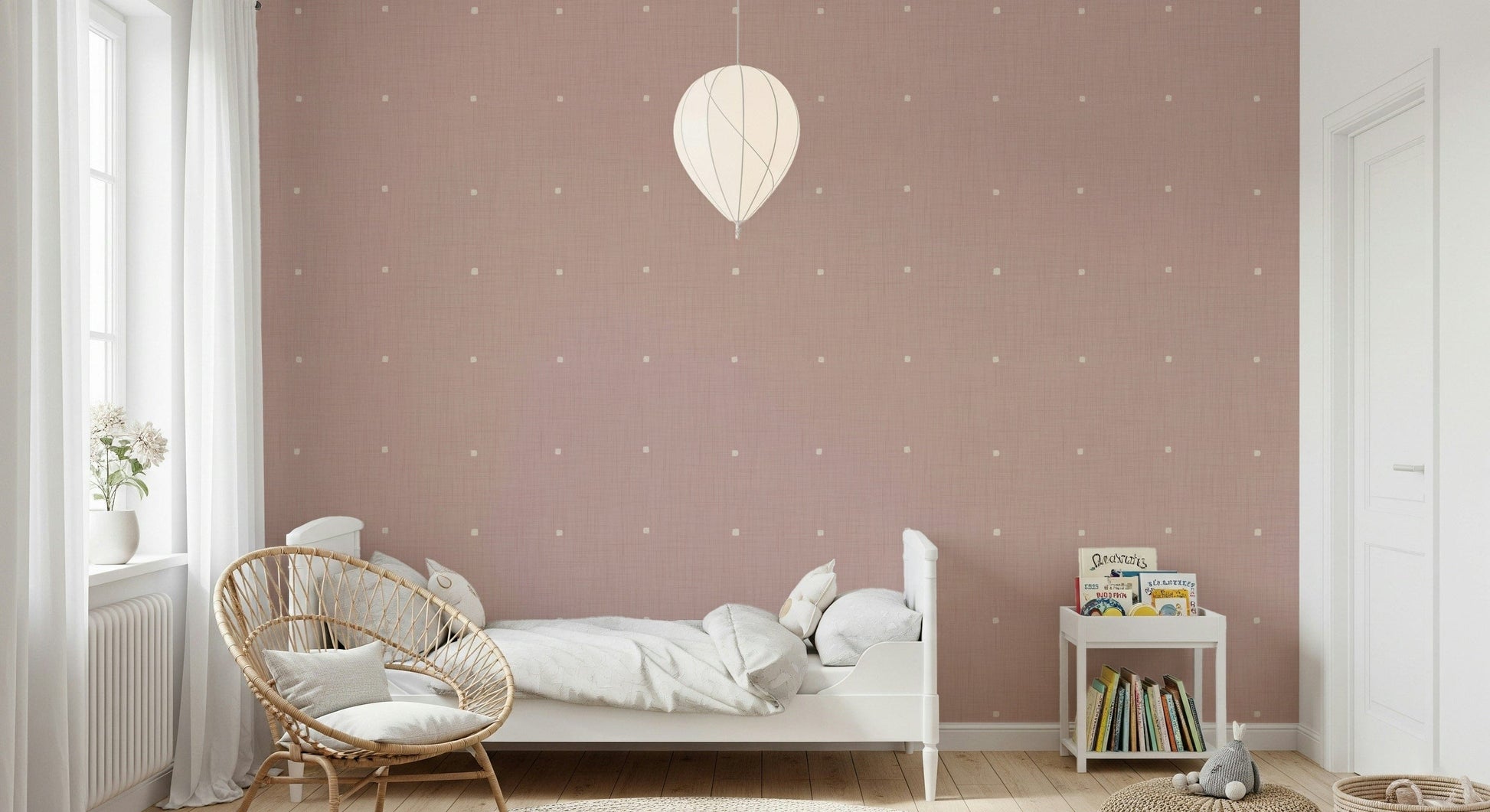 Dusty Rose Grid vinyl wall mural artistic abstract backdrop soft pink pigment