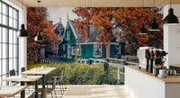 Waterfront houses wall mural suits office decor