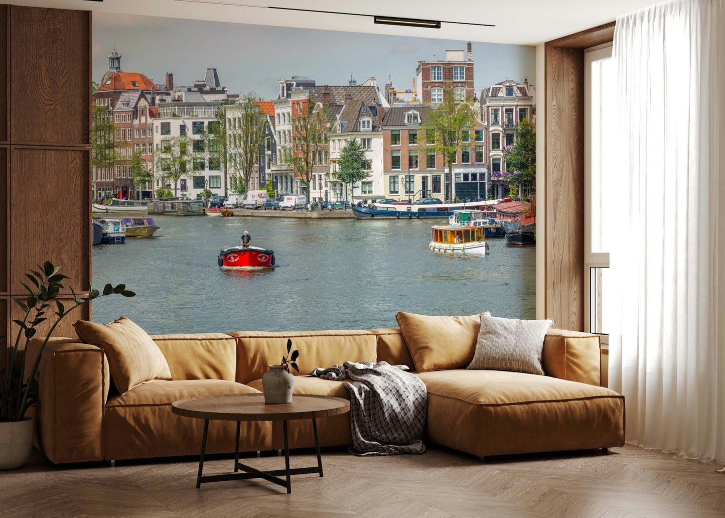 Photographic wall art Dutch Waterway Charm iconic canal houses