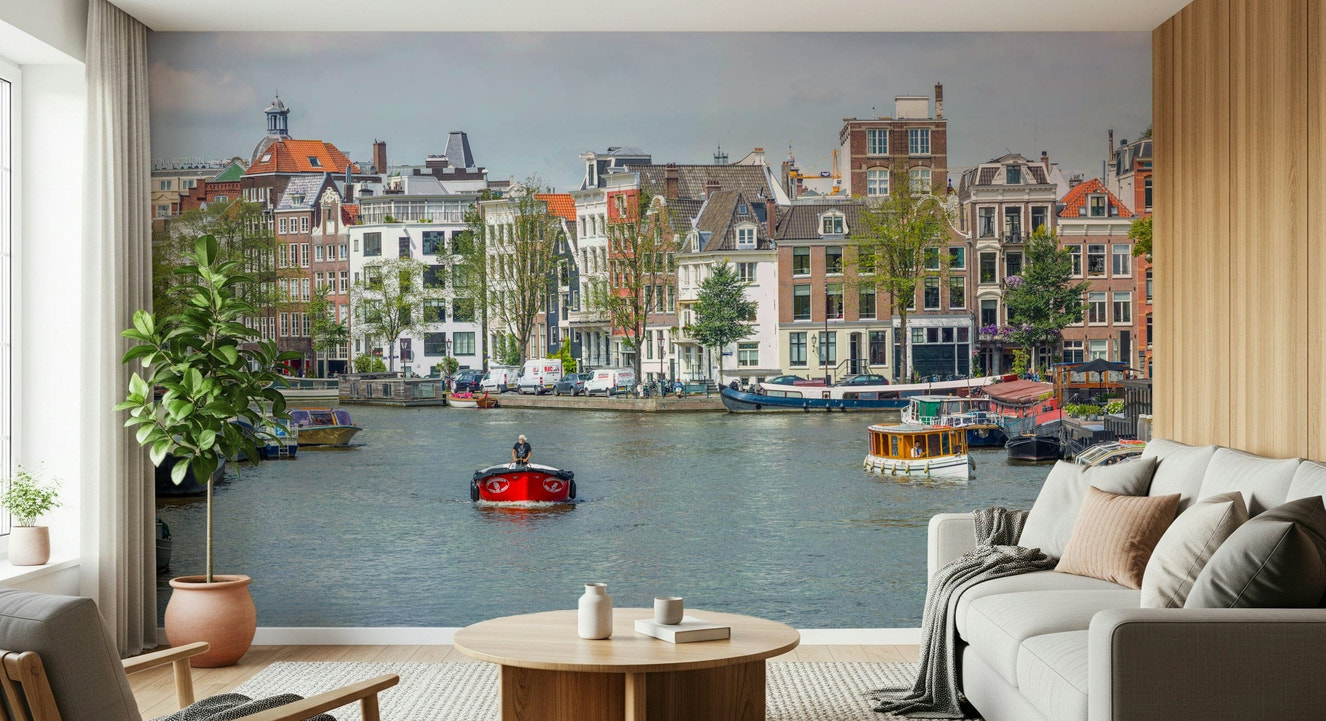 City river view Dutch Waterway Charm impressive home wall mural