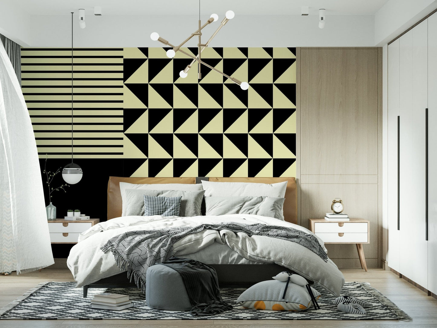 Fresque murale formes duo dynamique