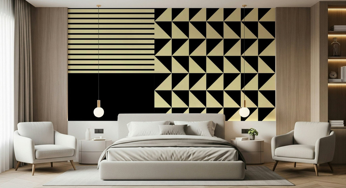 Fresque murale formes duo dynamique