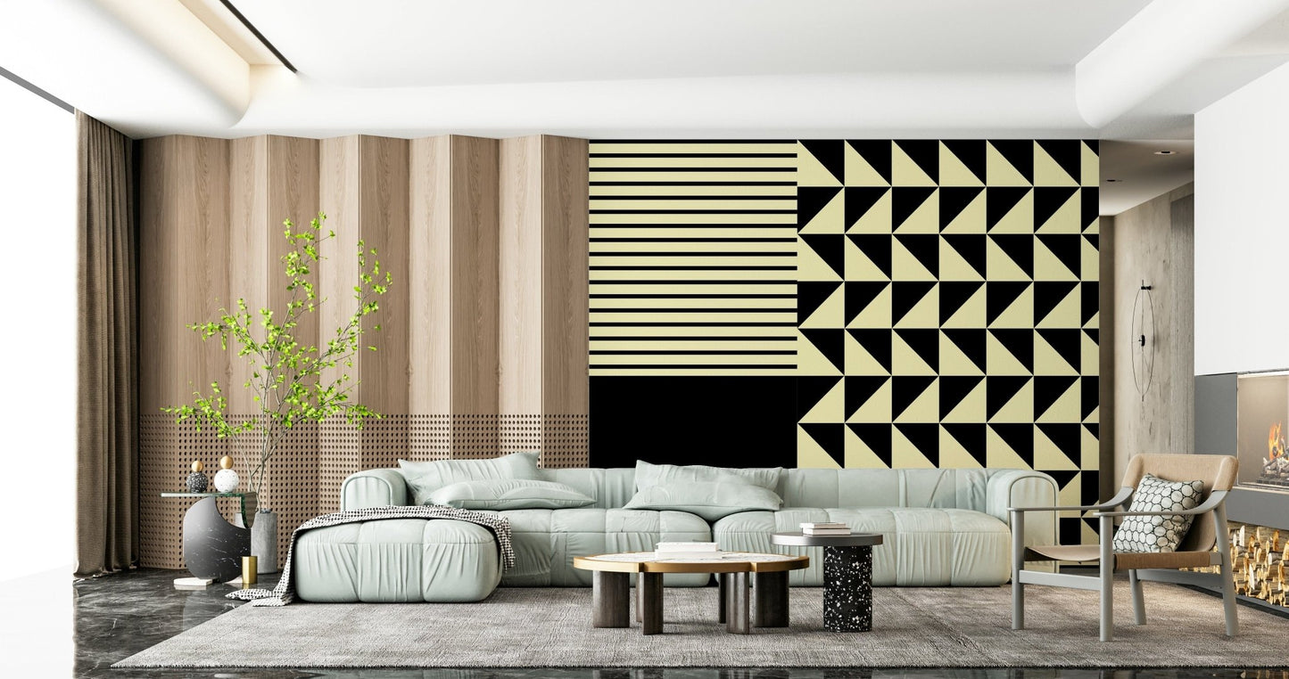 Fresque murale formes duo dynamique