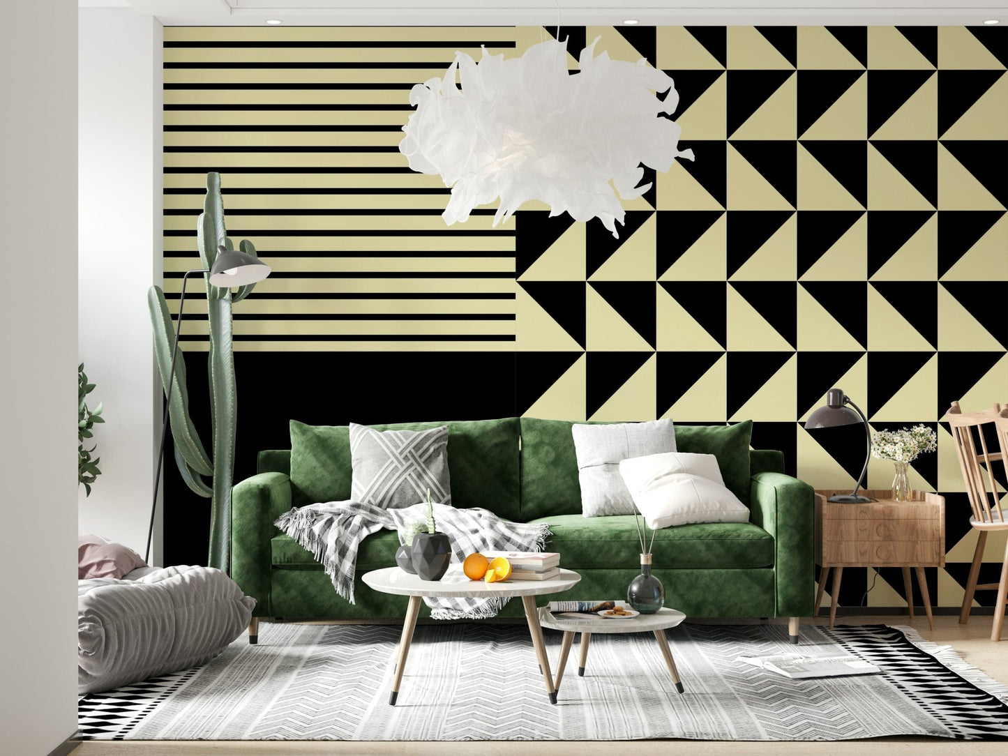 Fresque murale formes duo dynamique