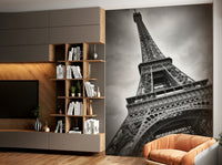 Peel and stick Eiffel Tower wall mural for bold decor

