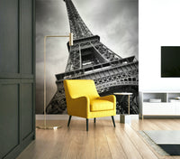 Dynamic Eiffel Tower mural for contemporary interiors

