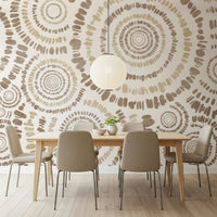 A beautiful abstract concentric circle wallpaper mural for a modern home.