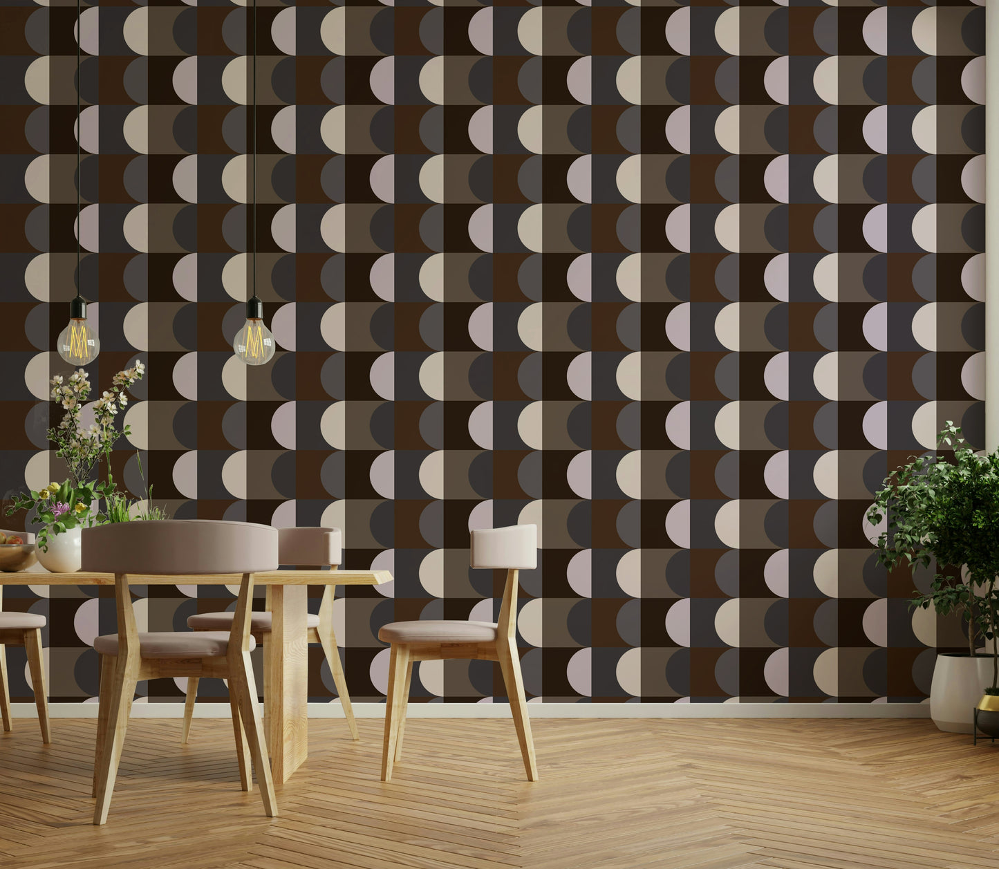 Soft shape natural wallpaper design

