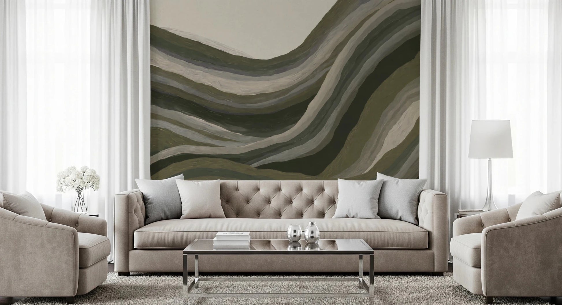 Earthy abstract textured landscape Wall Mural
