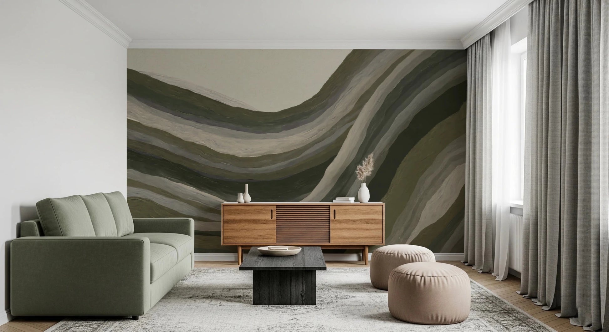 Earthy abstract textured landscape Wall Mural