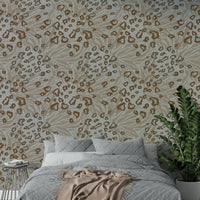 A peaceful natural theme mural on decorative wallpaper.

