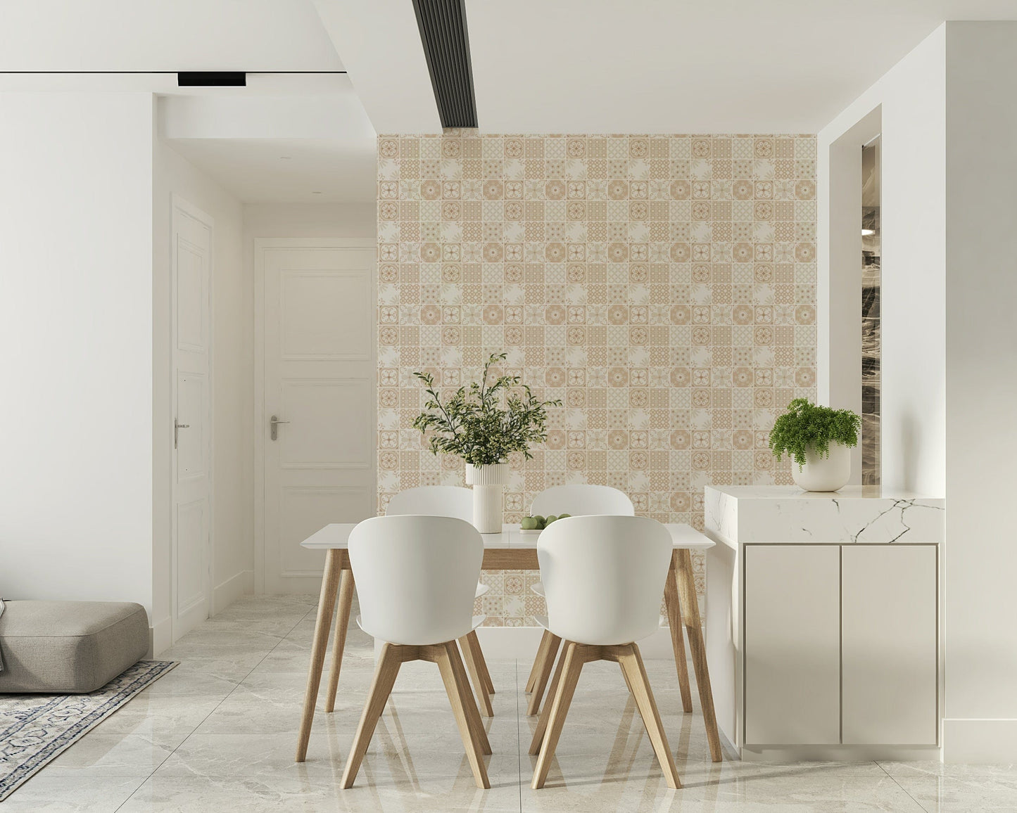 Vintage Folk Tiles ‚Äì Sand Beige
