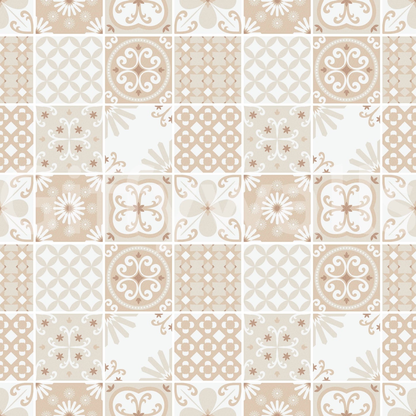 Vintage Folk Tiles ‚Äì Sand Beige