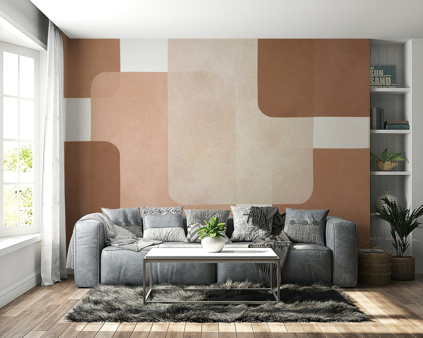 The composition is a repeating geometric pattern.

